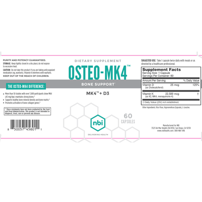 Osteo-MK4 MK4 + D3 c Curated Wellness