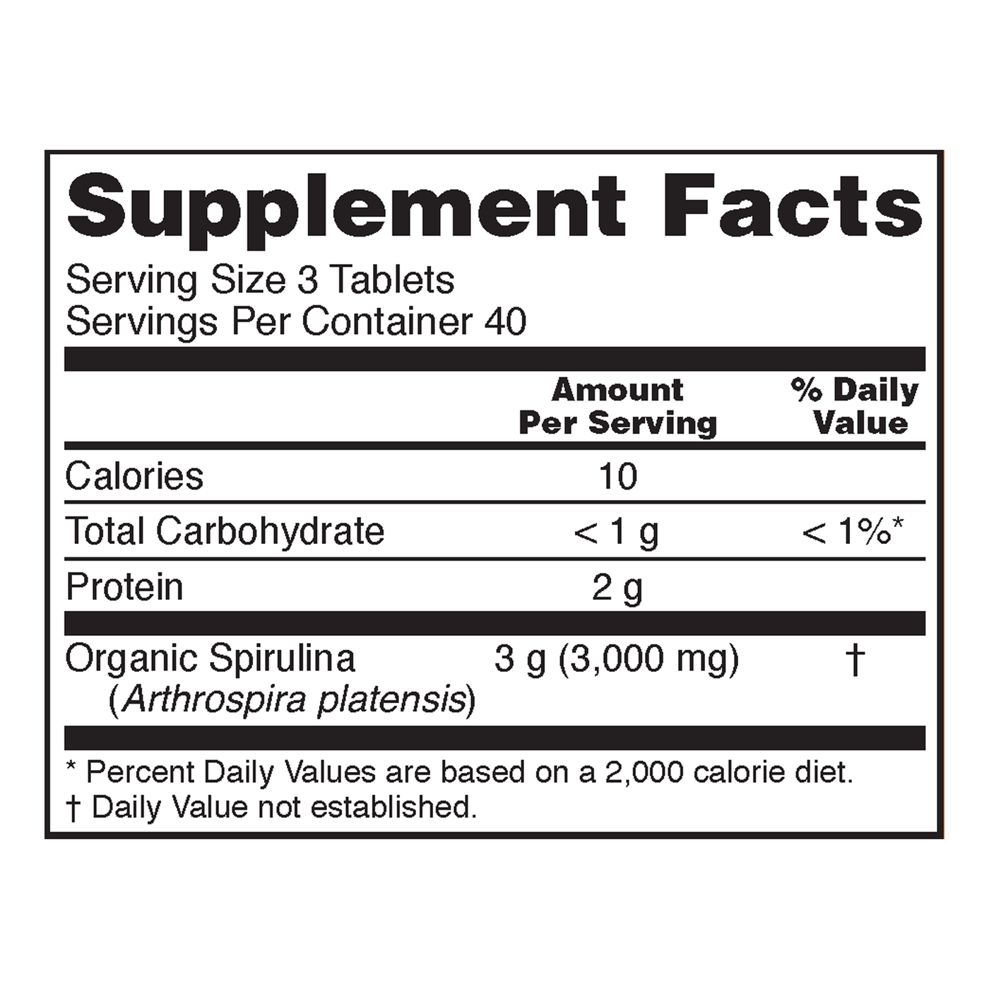 Organic Spirulina 1000 mg 120 tabs Curated Wellness