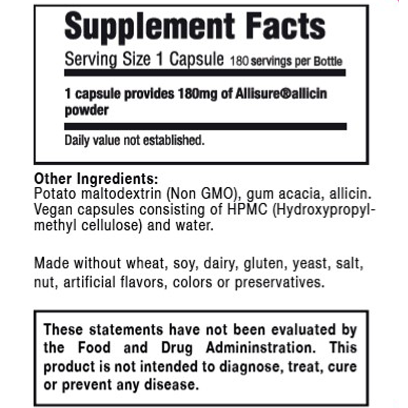 Allimax 100% Allicin mg c Curated Wellness