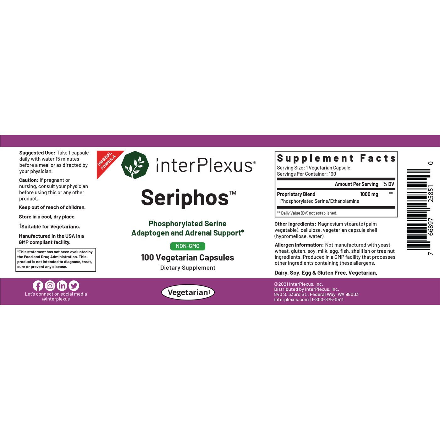 Seriphos 100 Capsules Curated Wellness