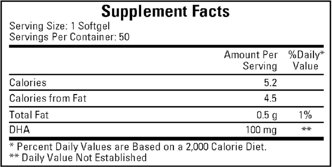 Neuromins DHA 100 mg 50 vgels Curated Wellness