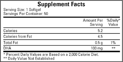 Neuromins DHA 100 mg 50 vgels Curated Wellness