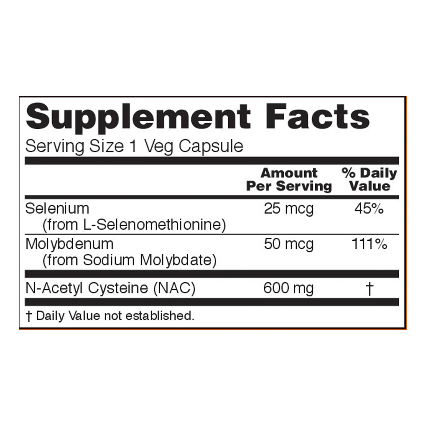 NAC 600 mg 250 vcaps Curated Wellness