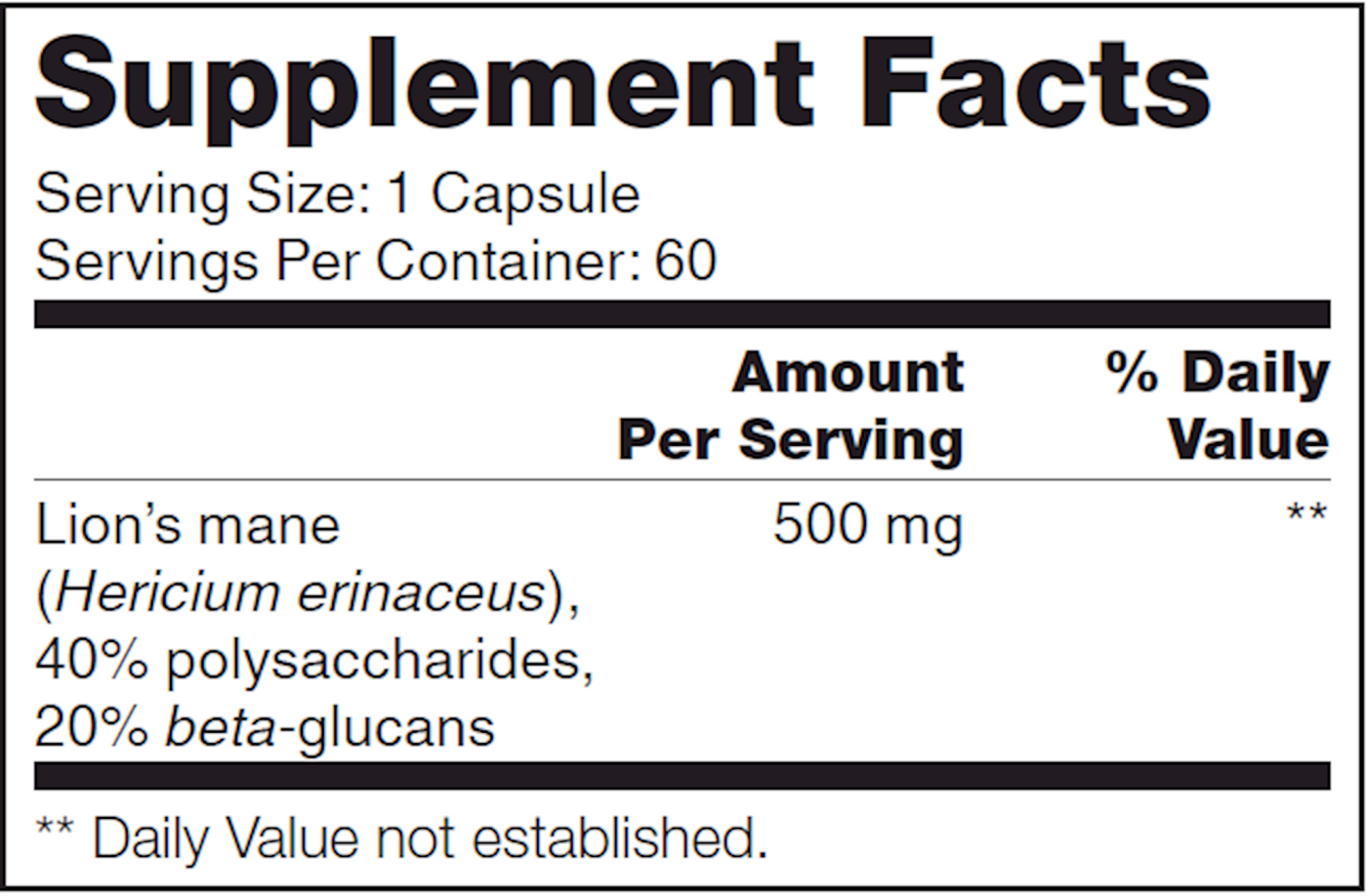 Hericium Erinaceus SAP 60 caps Curated Wellness