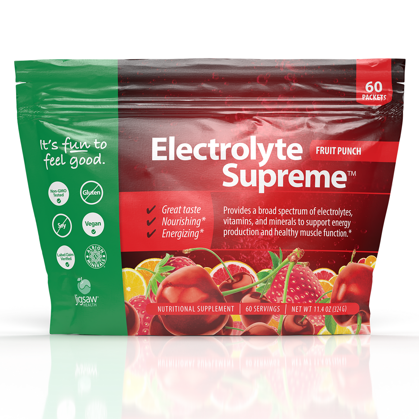 Electrolyte Sup Fruit Punch 60 packets Curated Wellness