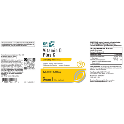Vitamin D Plus K  Curated Wellness