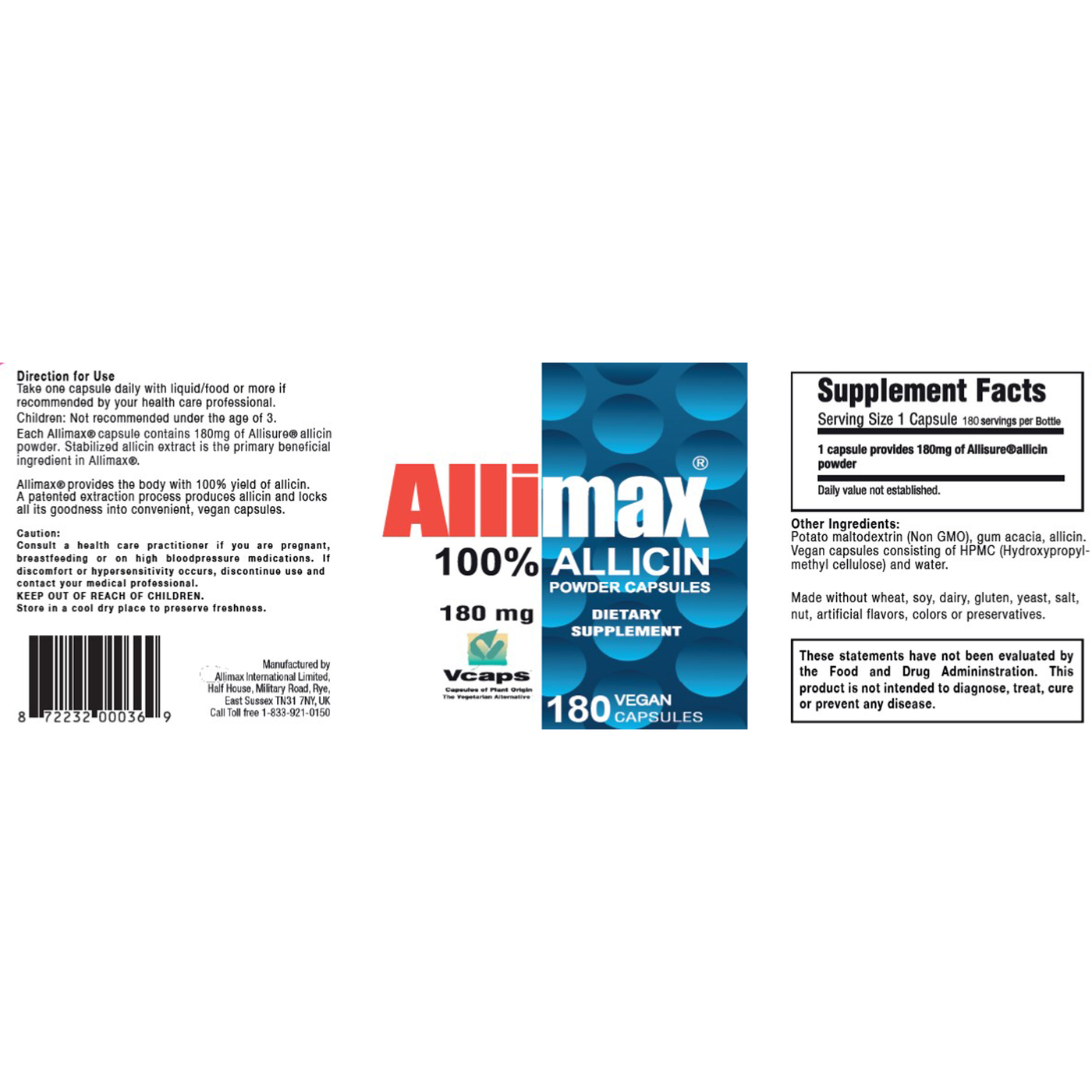 Allimax 100% Allicin mg c Curated Wellness