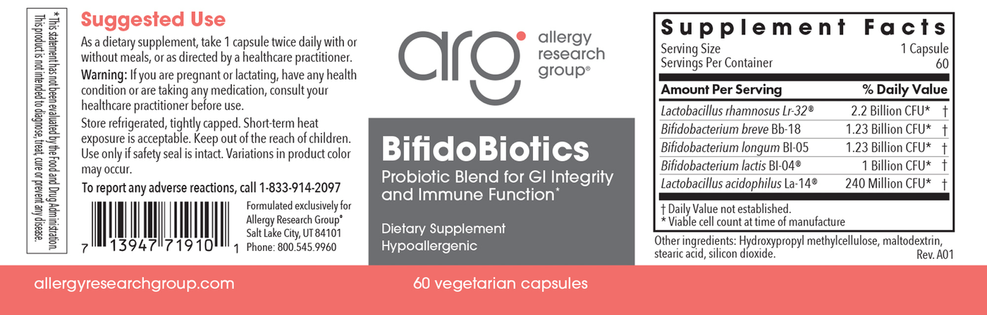 BifidoBiotics 60 caps Curated Wellness