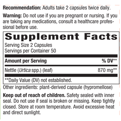 Nettle 100 caps 435 mg Curated Wellness