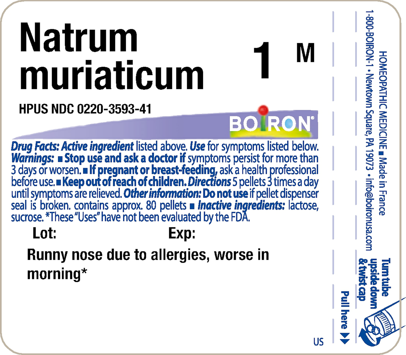 Natrum muriaticum 1M 80 plts Curated Wellness