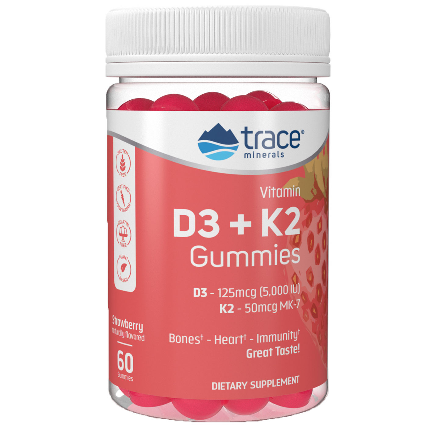 Vitamin D3 + K2 Gummies 60 ct Curated Wellness