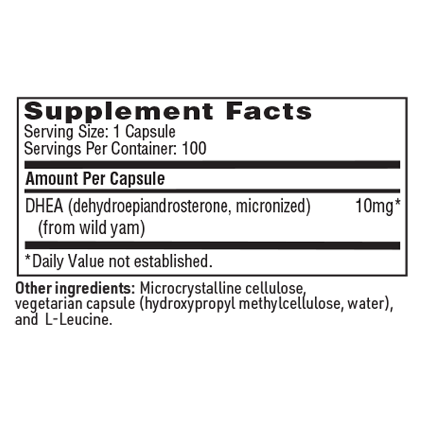 DHEA 10 mg 100 caps Curated Wellness