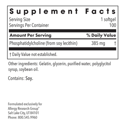 Phosphatidyl Choline 100 gels Curated Wellness