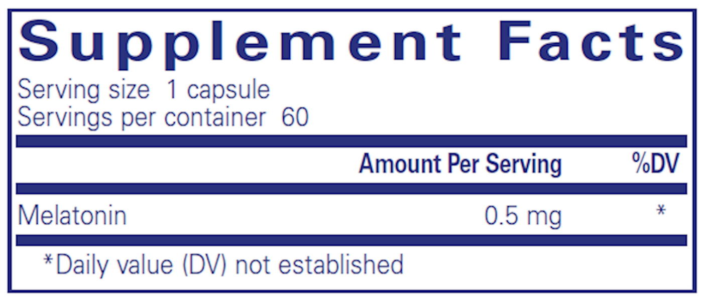 Melatonin 0.5 mg 60 vcaps Curated Wellness