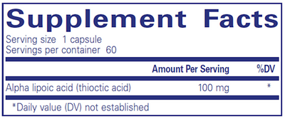 Alpha Lipoic Acid 100 mg 60 vcaps Curated Wellness