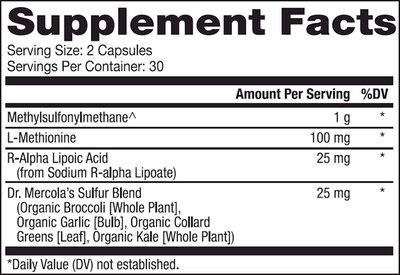 MSM with Organic Sulfur Complex  Curated Wellness