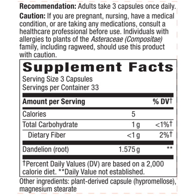 Dandelion Root 525 mg  Curated Wellness