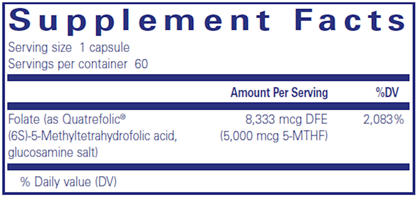 Folate 5,000 60 caps Curated Wellness