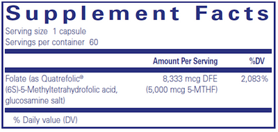 Folate 5,000 60 caps Curated Wellness