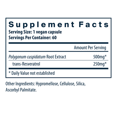 Resveratrol 500mg 60 vcaps Curated Wellness