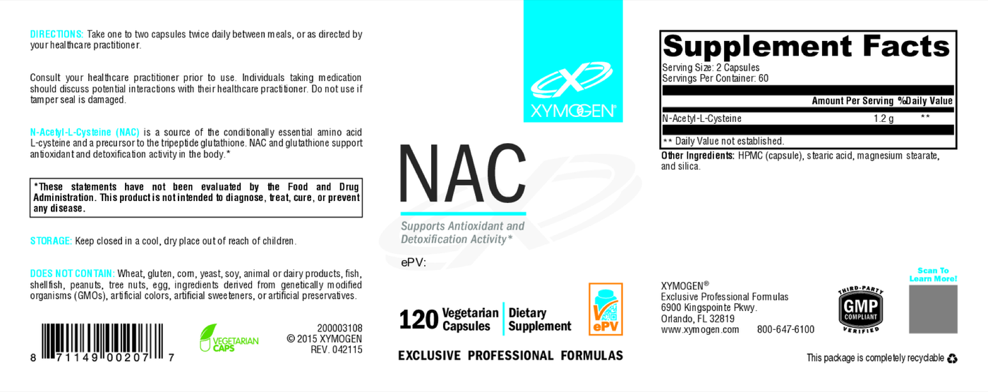 NAC 120 Capsules Curated Wellness