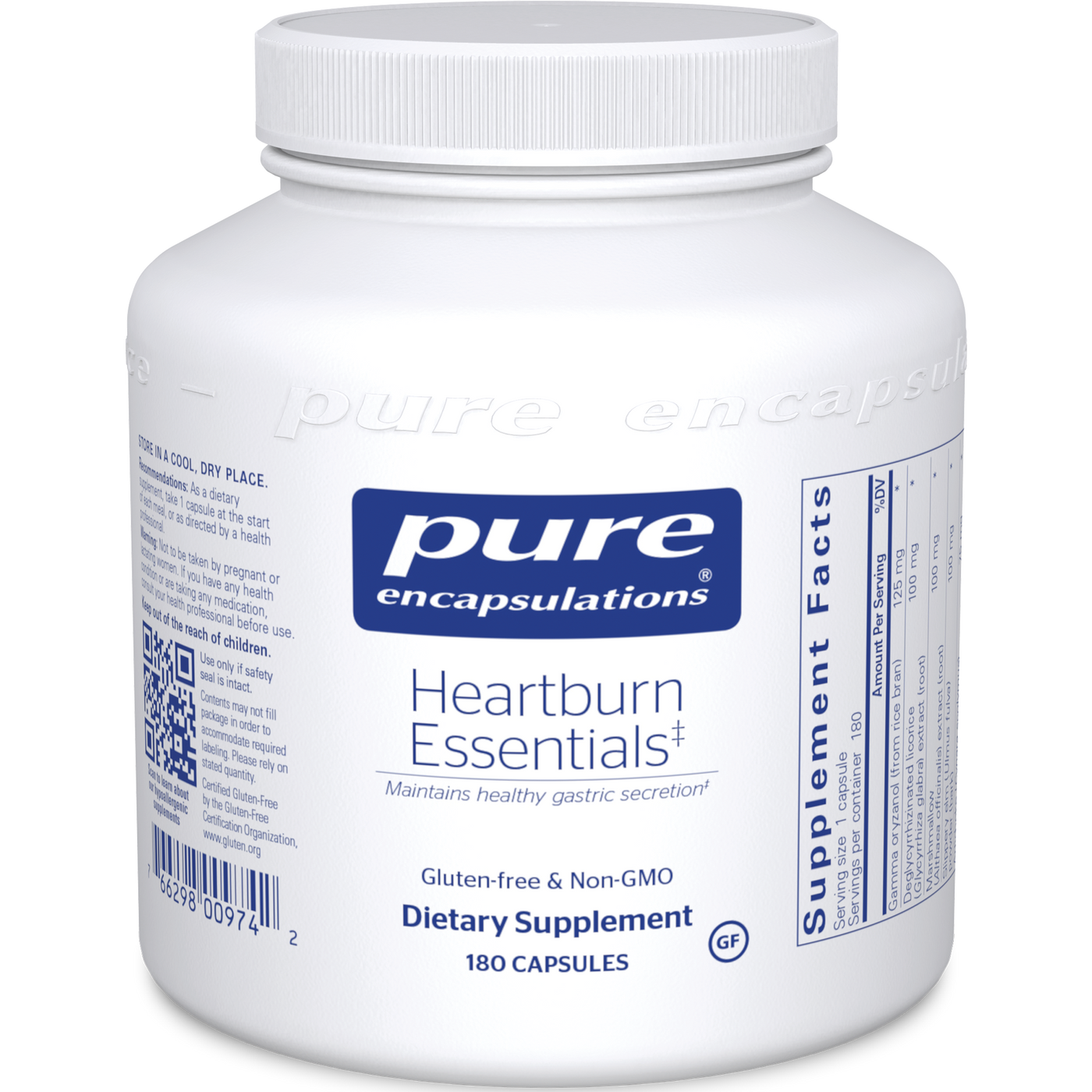 Heartburn Essentials 180 caps Curated Wellness