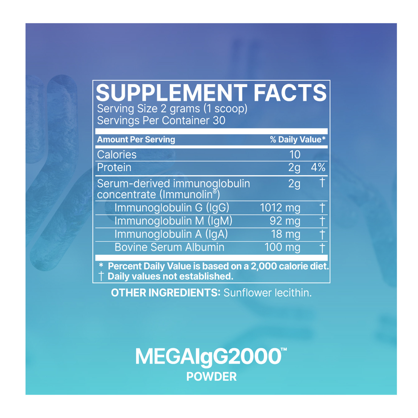 MegaIgG2000 Powder 60 g Curated Wellness