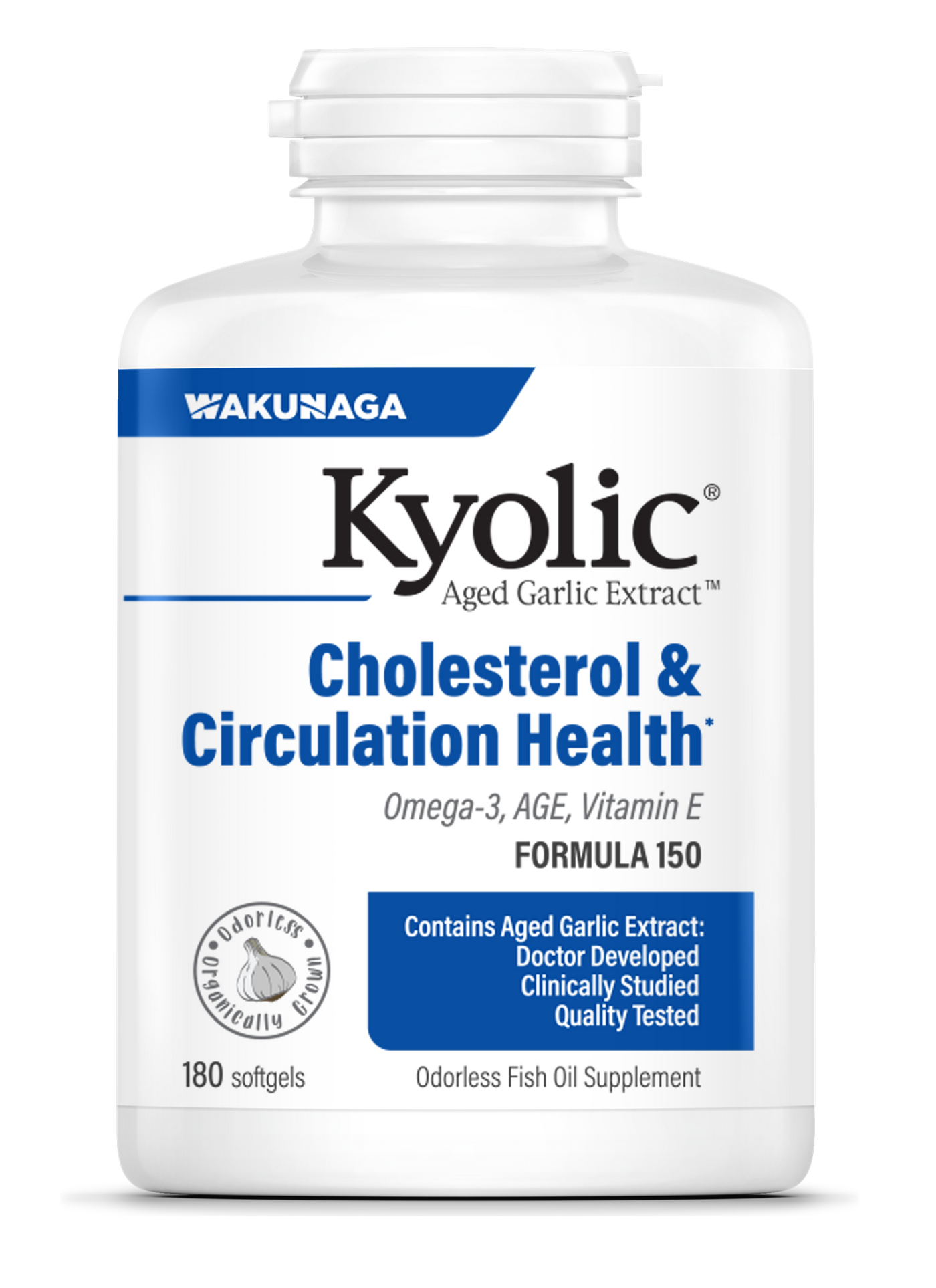Kyolic Cholesterol & Circula 180 softgel Curated Wellness