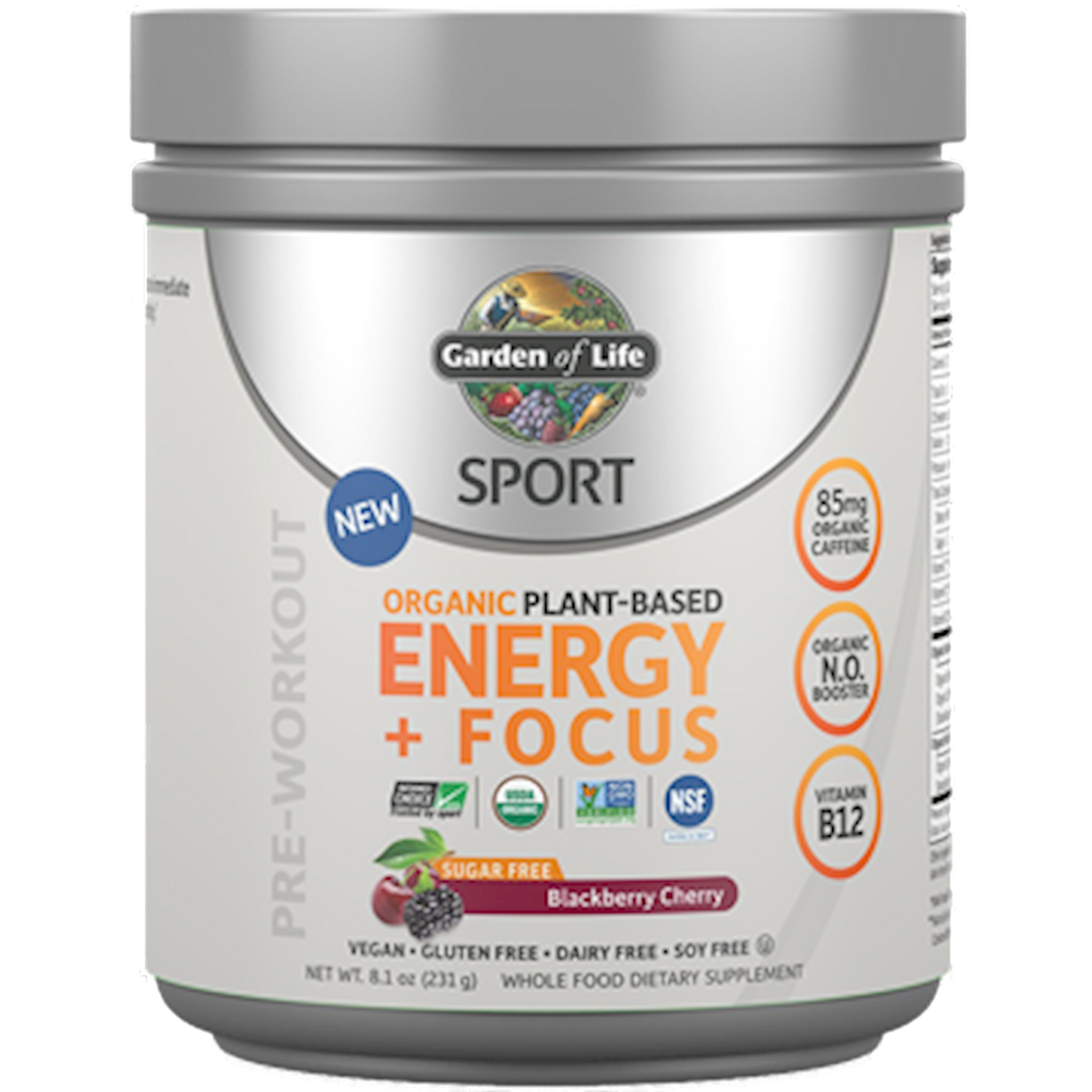 Sport Org PreWorkout E+F SF BBChrr 231g Curated Wellness