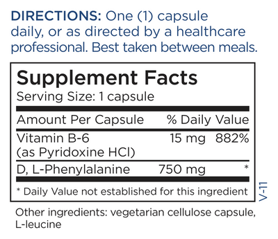 DL Phenylalanine w/B-6 60 caps Curated Wellness