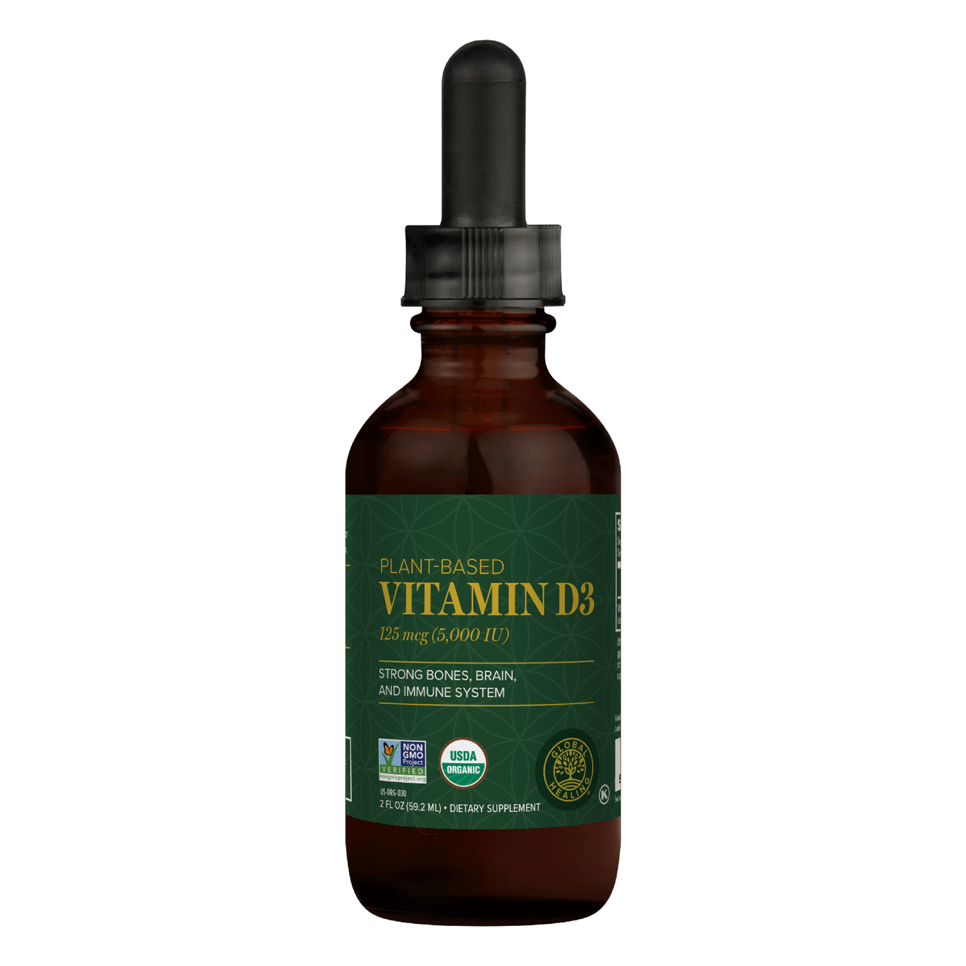 Plant-Based Vitamin D3125 mcg 2 fl oz Curated Wellness