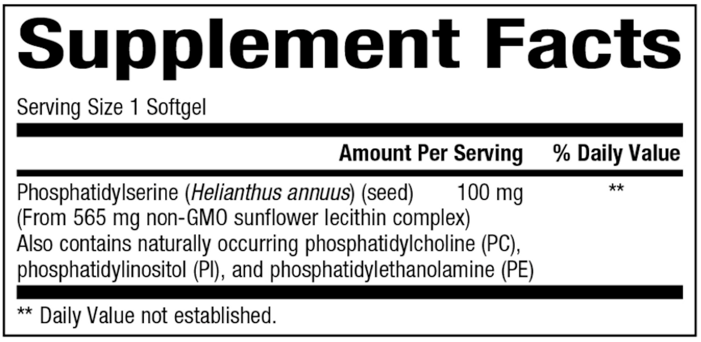 Phosphatidylserine 100mg 60 gels Curated Wellness