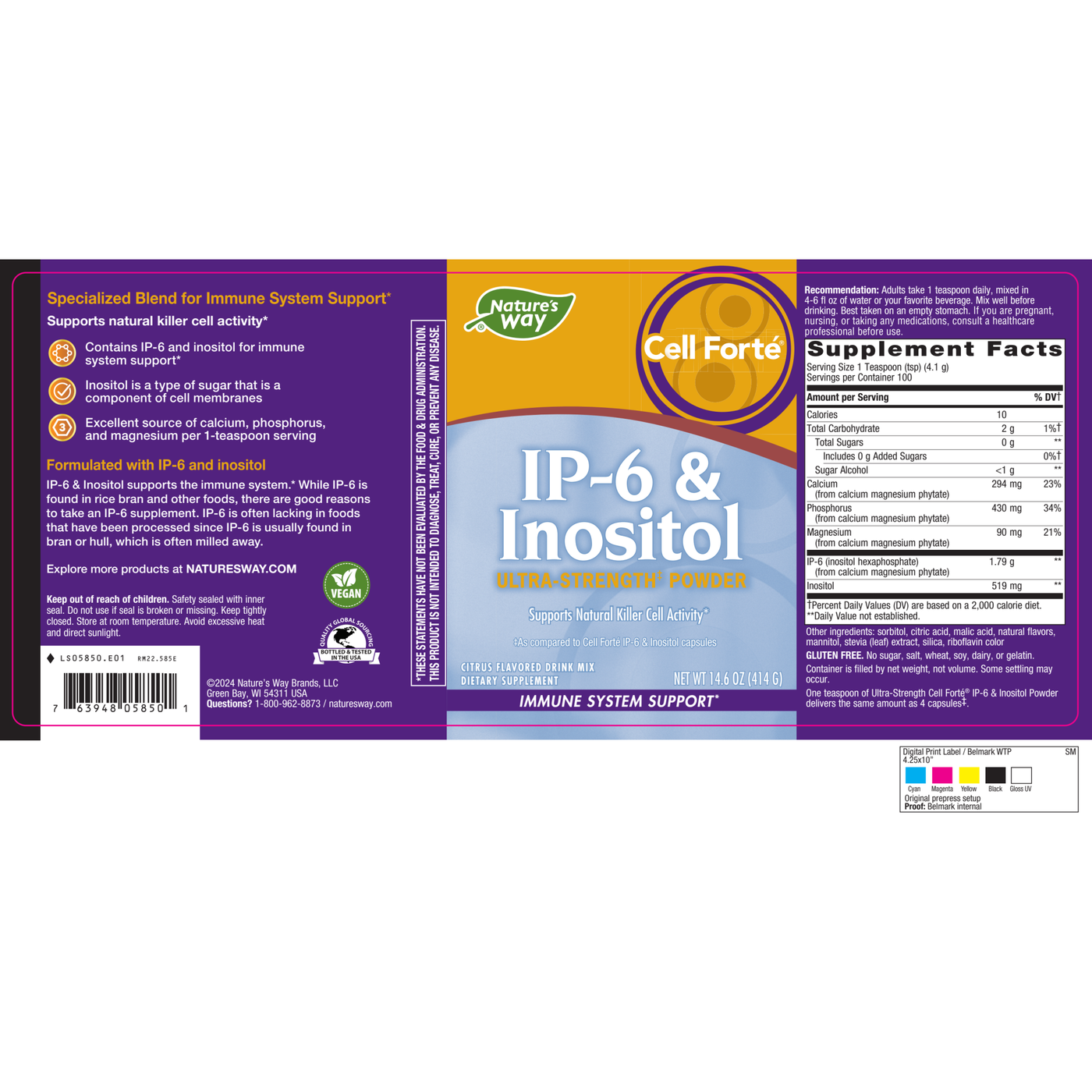 Cell Forté w/IP-6&Inositol(pwdr) 14.6oz Curated Wellness