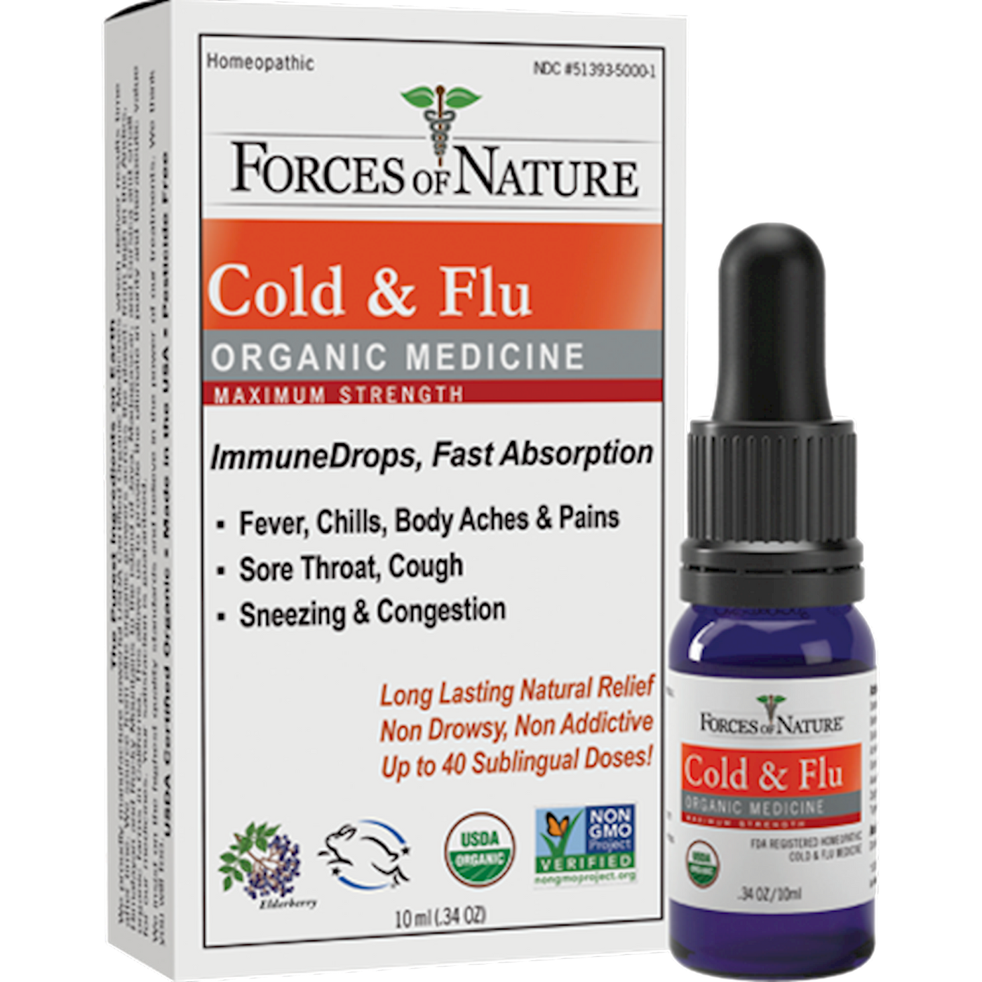 Cold & Flu Maximum Strength Org .34 oz Curated Wellness