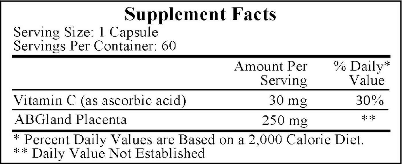 Placenta  250 mg Curated Wellness