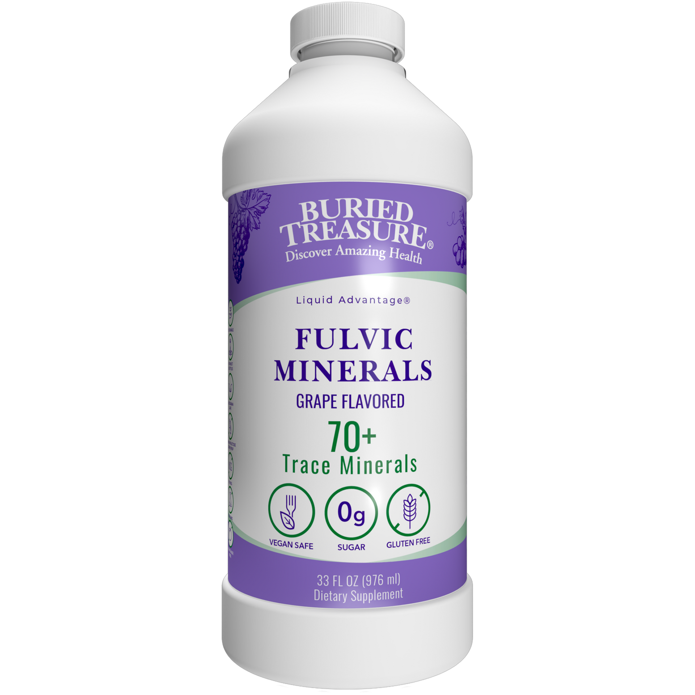 Fulvic Minerals Grape 33 fl oz Curated Wellness