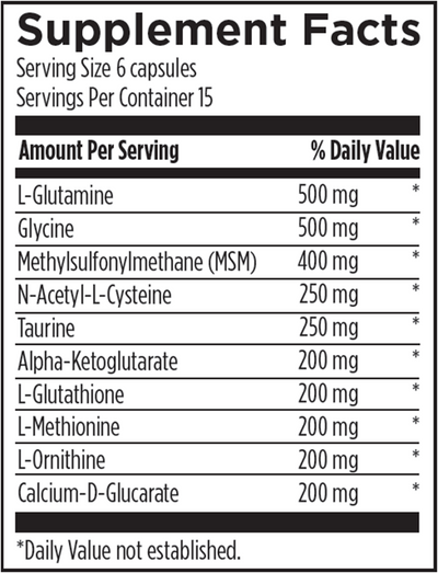 Amino-D-Tox 90 caps Curated Wellness