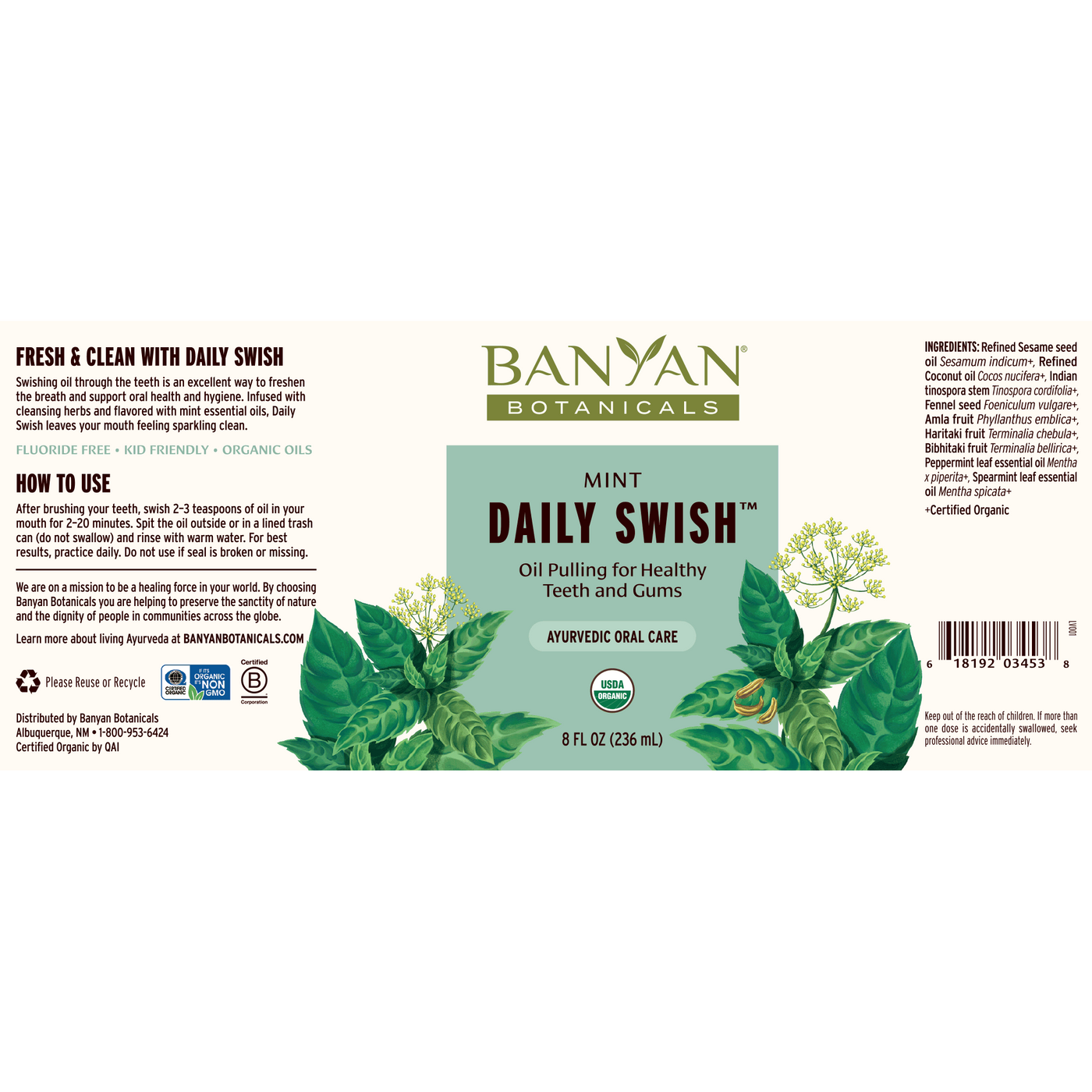 Daily Swish, Mint 8oz Curated Wellness