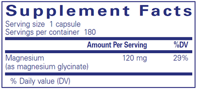 Magnesium (glycinate) 120 mg 180 vcaps Curated Wellness