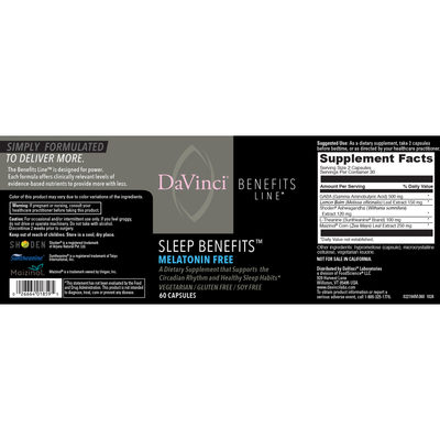 Sleep Benefits™ - Melatonin Free 60 caps Curated Wellness