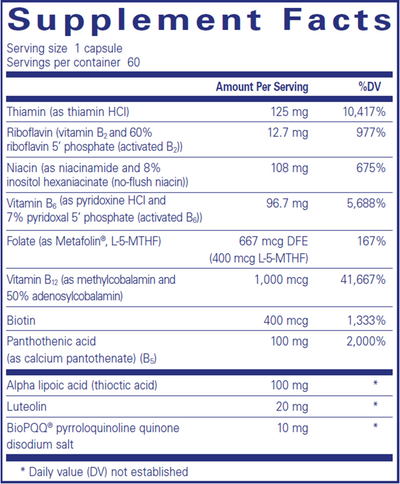 Ultra B-Complex w/ PQQ 60 vegcap Curated Wellness