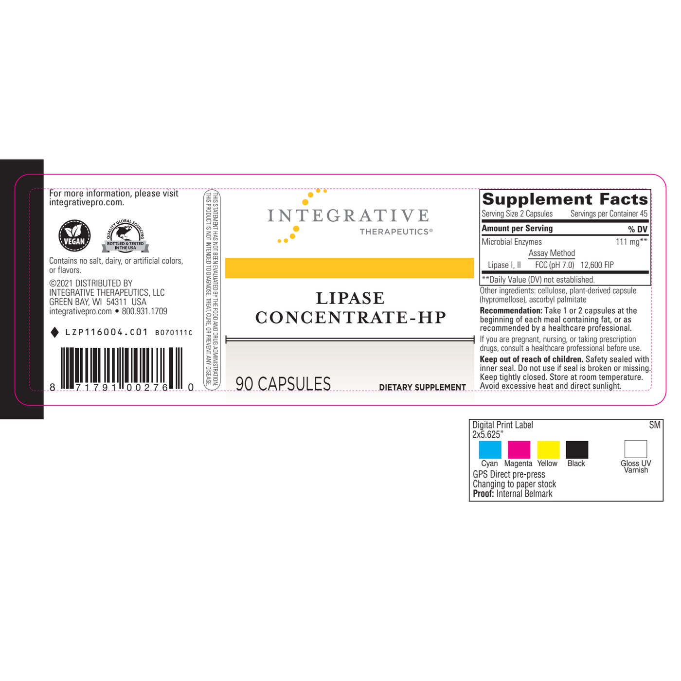 Lipase Concentrate-HP  Curated Wellness