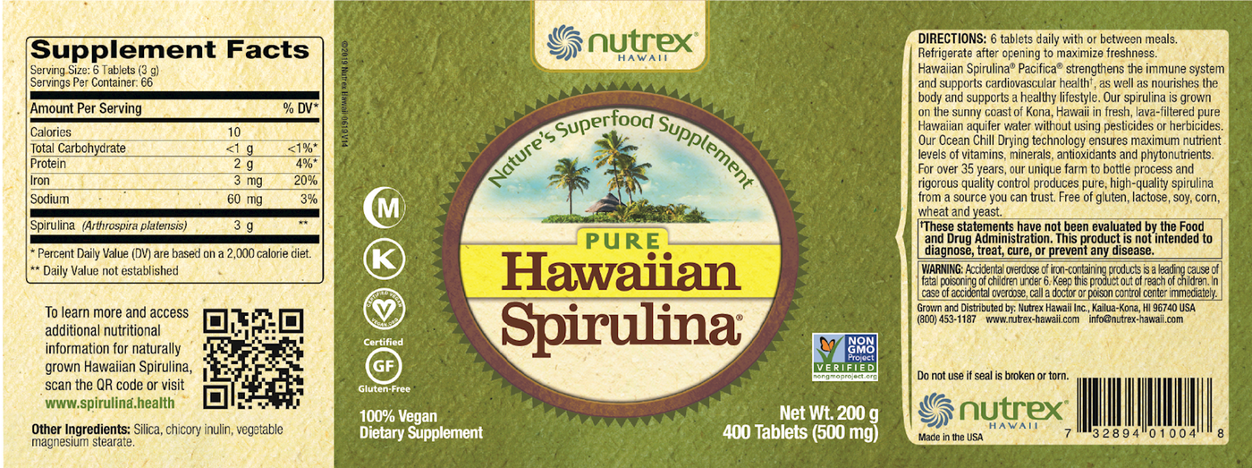 Hawaiian Spirulina 400 tabs Curated Wellness