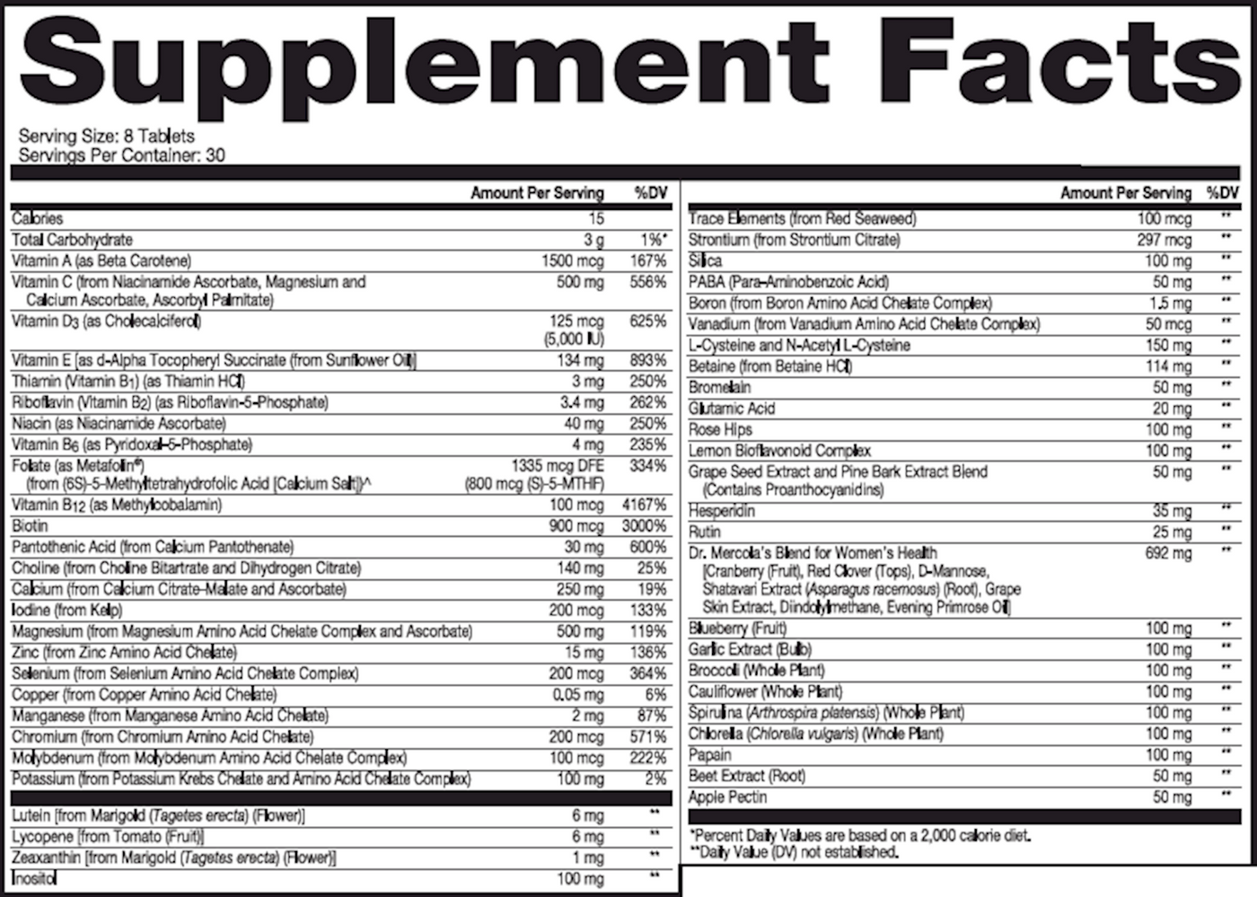 Whole Food Multi Vit Plus Women  Curated Wellness