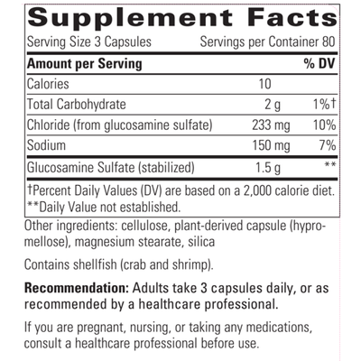 Glucosamine Sulfate 240 caps Curated Wellness