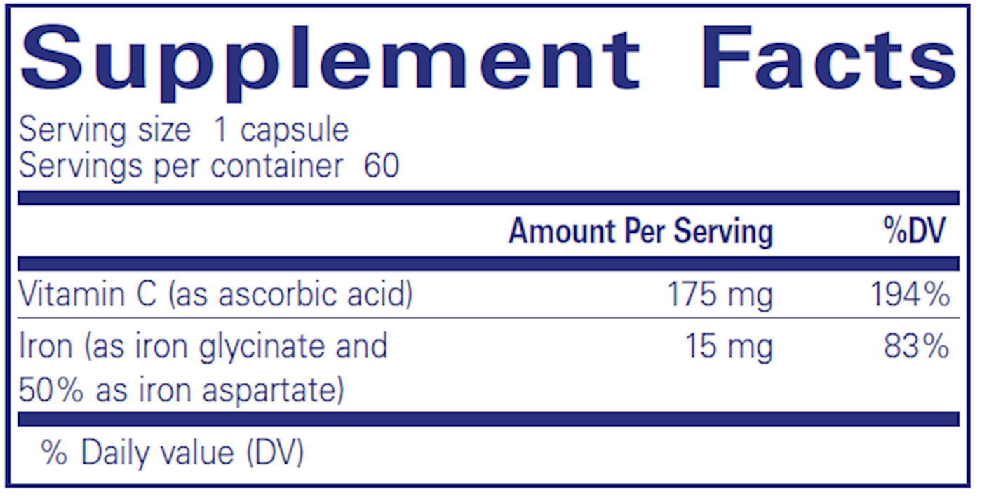 Iron-C 60 vcaps Curated Wellness