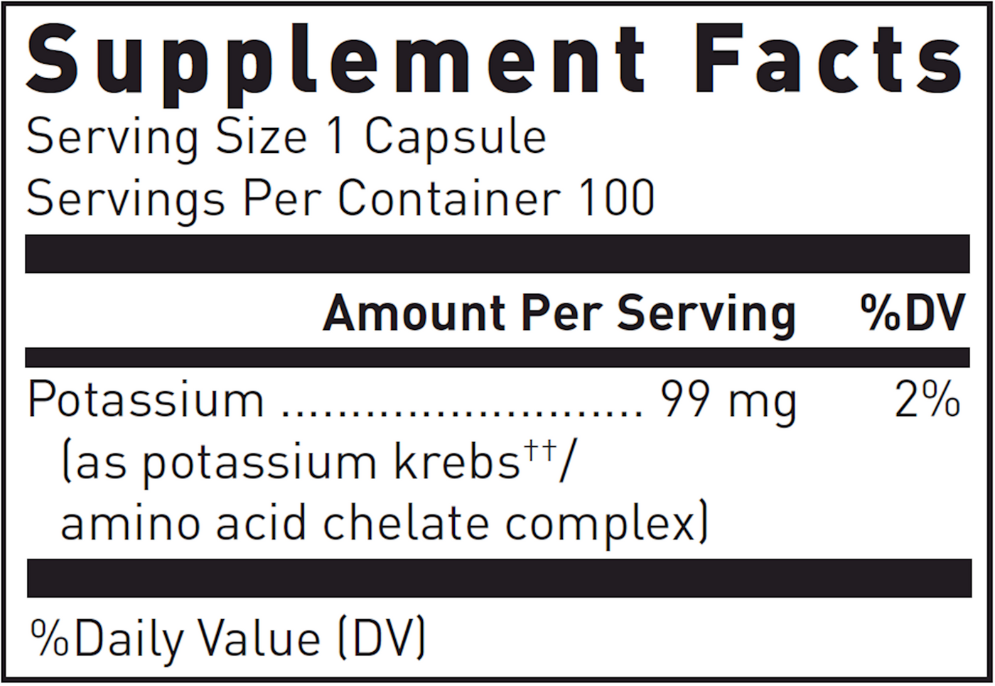 Potassium Chelated 99 mg  Curated Wellness