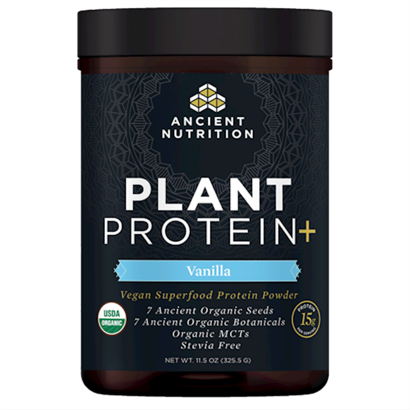 Plant Protein+ Vanilla 12 serv Curated Wellness