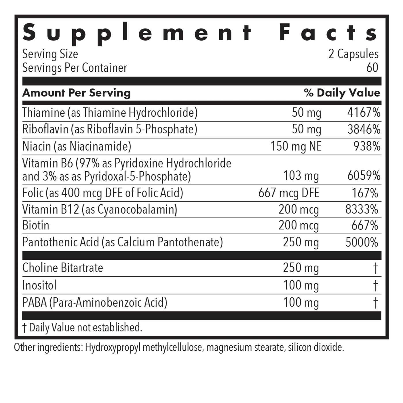 Super Vitamin B Complex 120 caps Curated Wellness