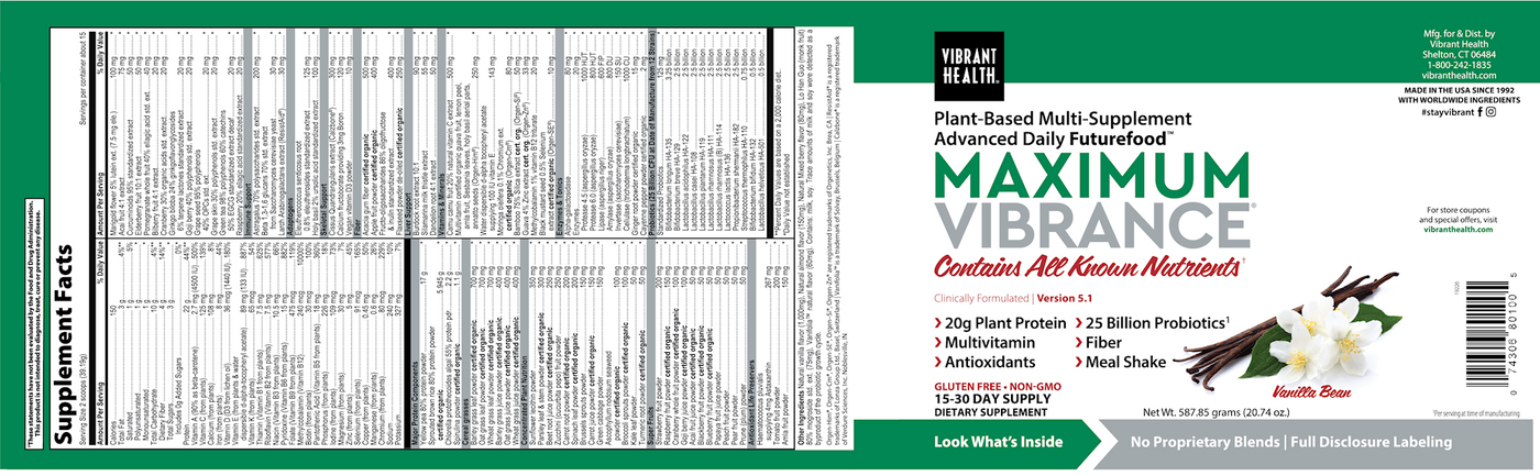 Maximum Vibrance Vanilla ings Curated Wellness